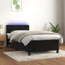 Boxspringbett mit Matratze & LED Schwarz 90x200 cm Samt