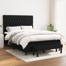 Boxspringbett mit Matratze Schwarz 140x190 cm Stoff