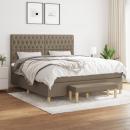 Boxspringbett mit Matratze Taupe 180x200 cm Stoff