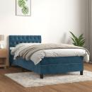 Boxspringbett mit Matratze Dunkelblau 100x200 cm Samt