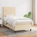 Boxspringbett mit Matratze Creme 90x190 cm Stoff