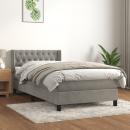 Boxspringbett mit Matratze Hellgrau 90x190 cm Samt