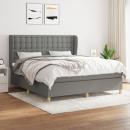 Boxspringbett mit Matratze Dunkelgrau 180x200 cm Stoff