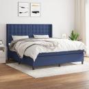 Boxspringbett mit Matratze Blau 180x200 cm Stoff