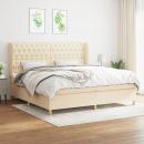 Boxspringbett mit Matratze Creme 200x200 cm Stoff