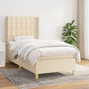 Boxspringbett mit Matratze Creme 90x200 cm Stoff