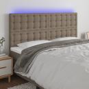 LED Kopfteil Taupe 180x5x118/128 cm Stoff