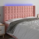 LED Kopfteil Rosa 183x16x118/128 cm Samt