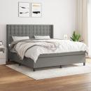 Boxspringbett mit Matratze Dunkelgrau 160x200 cm Stoff