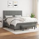 Boxspringbett mit Matratze Dunkelgrau 160x200 cm Stoff