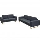 2-Sitzer und 3-Sitzer Sofa Set Dunkelgrau