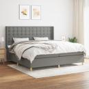 Boxspringbett mit Matratze Dunkelgrau 200x200 cm Stoff