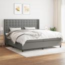 Boxspringbett mit Matratze Dunkelgrau 200x200 cm Stoff