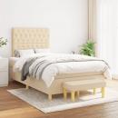 Boxspringbett mit Matratze Creme 120x200 cm Stoff