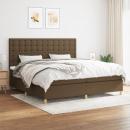 Boxspringbett mit Matratze Dunkelbraun 200x200 cm Stoff