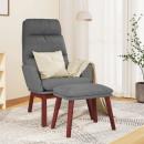 Relaxsessel mit Hocker Hellgrau Stoff