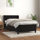 Boxspringbett mit Matratze Schwarz 100x200 cm Samt