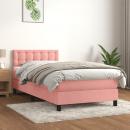 Boxspringbett mit Matratze Rosa 100x200 cm Samt