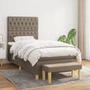 Boxspringbett mit Matratze Taupe 90x200 cm Stoff