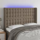 LED Kopfteil Taupe 147x16x118/128 cm Stoff