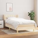 Boxspringbett mit Matratze Creme 90x190 cm Stoff