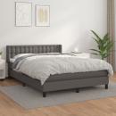 Boxspringbett mit Matratze Grau 140x190 cm Kunstleder