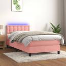 Boxspringbett mit Matratze & LED Rosa 80x200 cm Samt