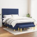 Boxspringbett mit Matratze Blau 140x190 cm Stoff