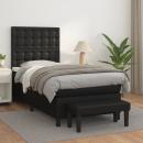 Boxspringbett mit Matratze Schwarz 80x200 cm Kunstleder