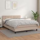 Boxspringbett Matratze Cappuccino-Braun 140x200cm Kunstleder