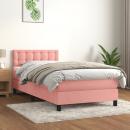 Boxspringbett mit Matratze Rosa 90x190 cm Samt