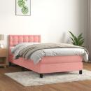 Boxspringbett mit Matratze Rosa 90x200 cm Samt