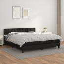 Boxspringbett mit Matratze Schwarz 160x200 cm Kunstleder