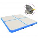 Aufblasbare Gymnastikmatte mit Pumpe 200x200x10 cm PVC Blau