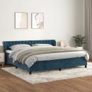 Boxspringbett mit Matratze Dunkelblau 200x200 cm Samt