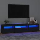 TV-Schrank mit LED-Leuchten Schwarz 195x35x40 cm