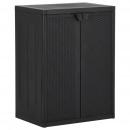 Gartenschrank Schwarz 65x45x88 cm PP Rattan-Optik