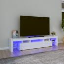 TV-Schrank mit LED-Leuchten Hochglanz-Weiß 200x36,5x40 cm