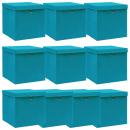 Aufbewahrungsboxen mit Deckeln 10Stk. Babyblau 32x32x32cm Stoff