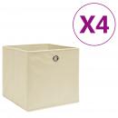 Aufbewahrungsboxen 4 Stk. Vliesstoff 28x28x28 cm Creme