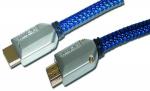 ARDEBO.de PROTEC.class PHDMI S5, High Speed-HDMI-Kabel, 5m, Stoff-Mantel, blau/schwarz