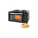 Clatronic KK 3786 Miniküche, 3100 W, 28 L, 2 Kochplatten, mit Backofen, Drehspieß, schwarz (263984)