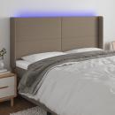 LED Kopfteil Taupe 163x16x118/128 cm Stoff