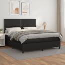 Boxspringbett mit Matratze Schwarz 180x200 cm Kunstleder