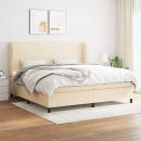 Boxspringbett mit Matratze Creme 200x200 cm Stoff