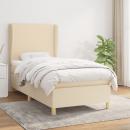 Boxspringbett mit Matratze Creme 100x200 cm Stoff