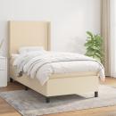 Boxspringbett mit Matratze Creme 100x200 cm Stoff