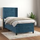 Boxspringbett mit Matratze Dunkelblau 90x190 cm Samt