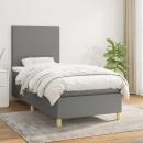 Boxspringbett mit Matratze Dunkelgrau 80x200 cm Stoff