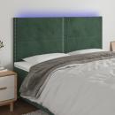 LED Kopfteil Dunkelgrün 180x5x118/128 cm Samt